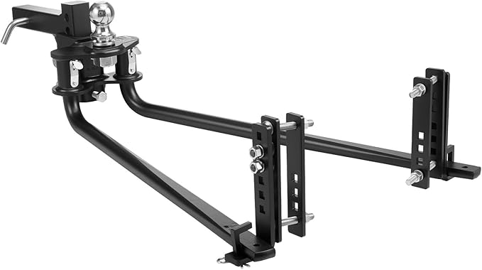VEVOR Weight Distribution Hitch, 8000 lbs Max Towing & 800 lbs Max Tongue, Weight Distributing Hitches Kit with Sway Control Includes 2 in Shank & 2-5/16 in Ball, Load Leveling Hitch for Trailers