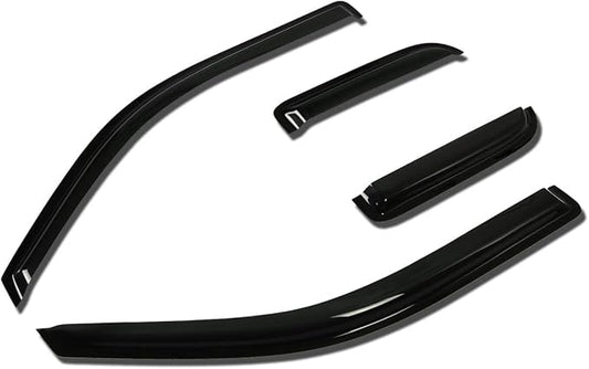 DNA Motoring WVS-042 4pcs Dark Smoke Vent Window Visor Deflector Rain/Sun Guard Compatible with 04-14 Ford F-150 Extended Cab 4-Door