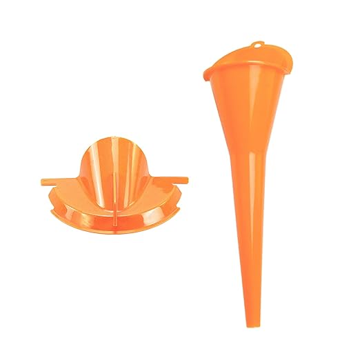 HDBUBALUS Motorcycle 9" Crankcase Fill Funnel Primary Case Oil Fill Set for Harley Orange