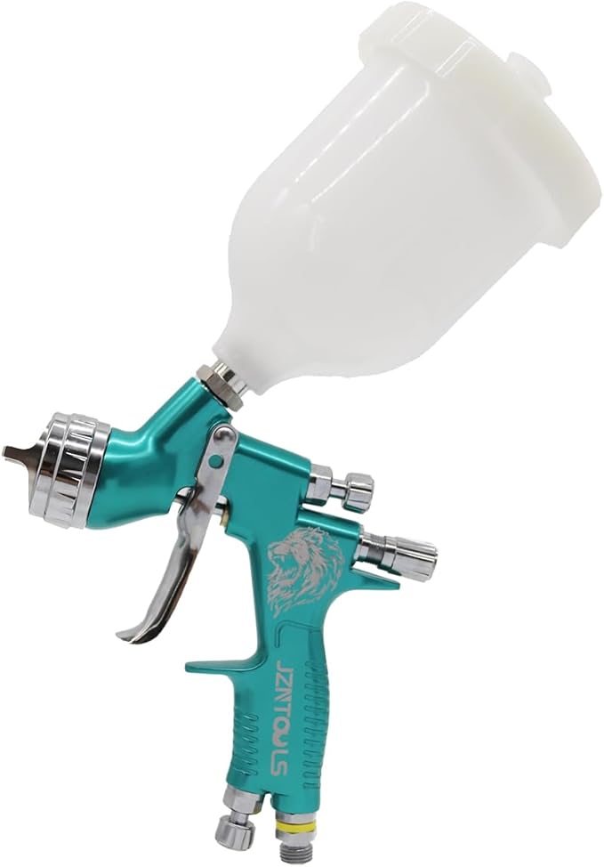 TE20 HVLP Air Spray Gun 1.3mm Nozzles, Car Paint Gun Sprayer,Forged Body, Anodised Finish，Paint Gun for Varnish and Top Coat, with Paint Sprayer Accessories (Blue)