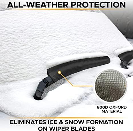EcoNour Windshield Cover for Ice and Snow | Windshield Snow Cover with Side Mirror Cover & Wiper Protection | Oxford Fabric Winter Cover for Cars, SUVs, Trucks | Medium (69"x42")