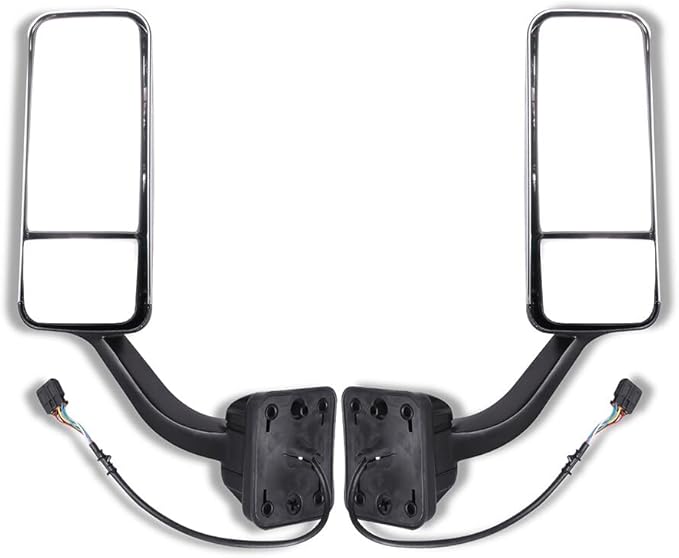 SCITOO Truck Hood Mirrors A Pair(Left Right Side Tow Mirrors) Side Tow mirrors compatible with 2008-2016 for Freightliner for Cascadia Truck with Chrome Housing