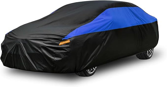 Car Cover for Automobiles All Weather Waterproof, Universal Fit Sedan Dodge Challenger, Chevrolet Impala, Toyota Avalon, Cadillac Deville/Seville, Lexus ES, BMW 7 Series etc.