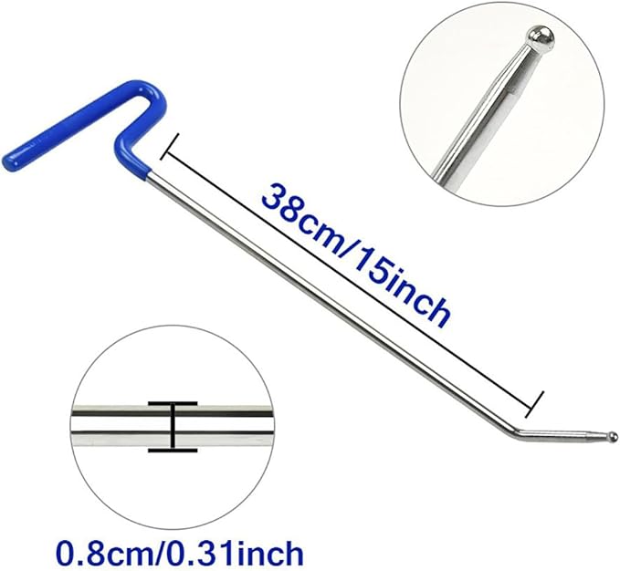 LadyRosian 14PCS Paintless Dent Repair Kits Dent Repair Rods Stainless Steel Tools with Accessory for Car Auto Body Dents Hail Damage Removal Set