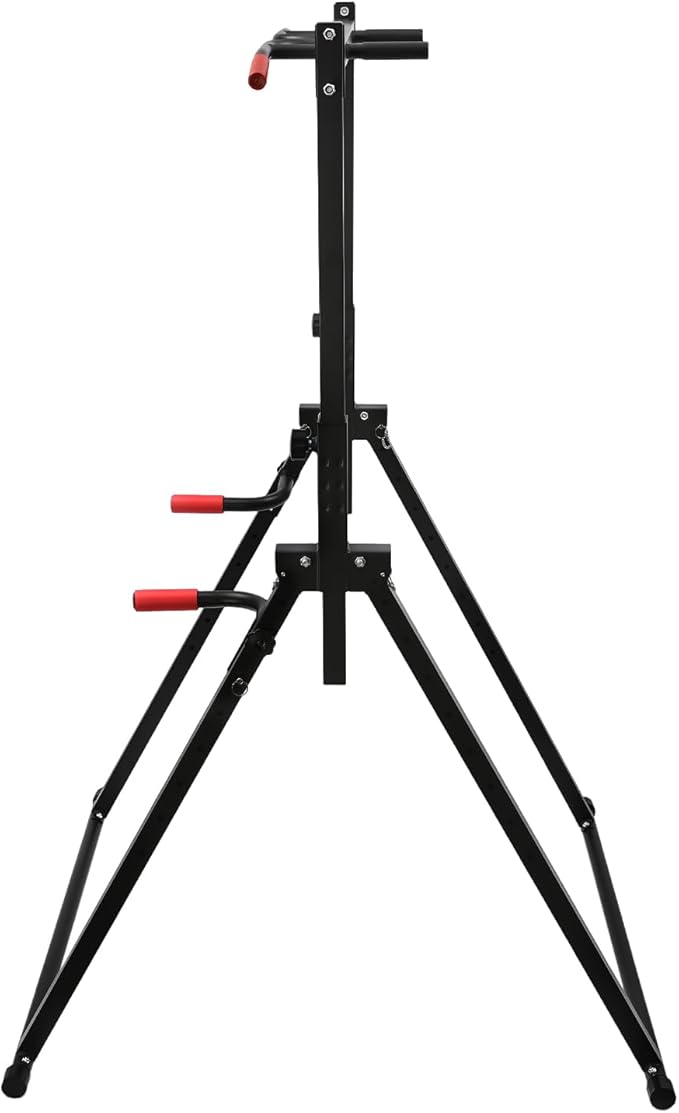 Triangular Pull Up Station, Foldable Multi-Function Pull Up Bar for Home Gym Strength Training, Adjustable Height 5.74-7.55ft, Support 440 Lbs