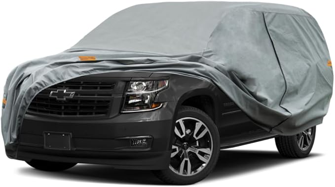 Kayme Heavy Duty SUV Car Cover Custom Fit Chevrolet Tahoe Waterproof All Weather for Automobiles, Full Exterior Covers Sun Rain UV Protection.（Deliver About 3-10 Days）