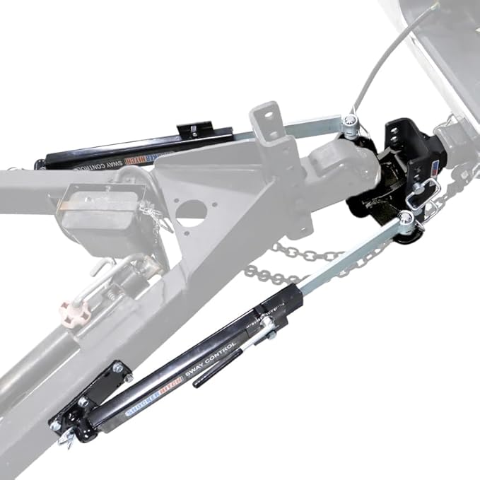 Shocker XR Adjustable Hitch w/Black Combo Ball & Sway Control Towing Kit, Fits 2-1/2" Hitch 8 Hole 2 Sway Arms Fits 2-1/2" Hitch 8 Hole Frame, Has 2 Sway Arms