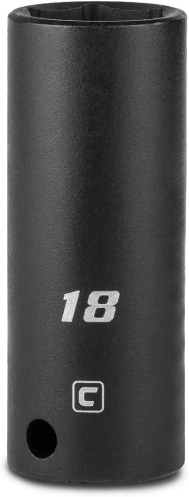Capri Tools Deep Impact Socket, 3/8-Inch Drive, 6-Point, Metric (18 mm)