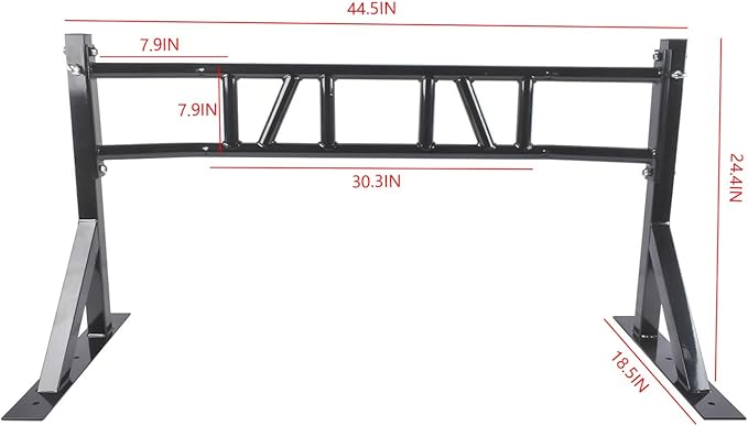 Wall Mounted Pull Up Bar Chin Up bar Multifunctional Adjustable Dip Station for Indoor Home Gym Workout, Power Tower Set Training Equipment Fitness Dip Stand Supports to 440 Lbs (Black)