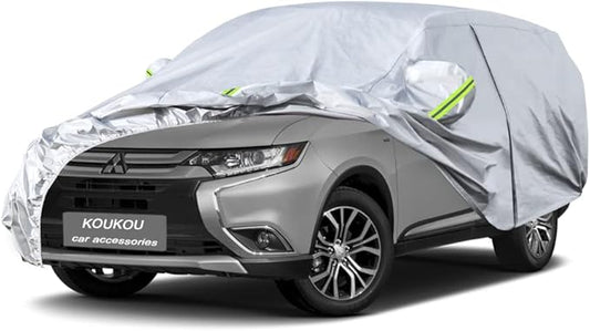 Koukou SUV Car Cover Custom Fit Mitsubishi Outlander from 2001 to 2025, Waterproof All Weather for Automobiles, Sun Rain Dust Snow Protection. (Ships from US Warehouse, Arrive Within 3-7 Days)