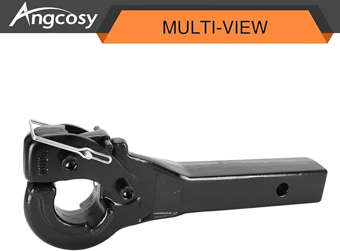 10-Ton Pintle Hook Trailer Hitches Receiver Hook for 2” Hitches Hitch Hook Military Receiver, 20000 lbs, 15” Length