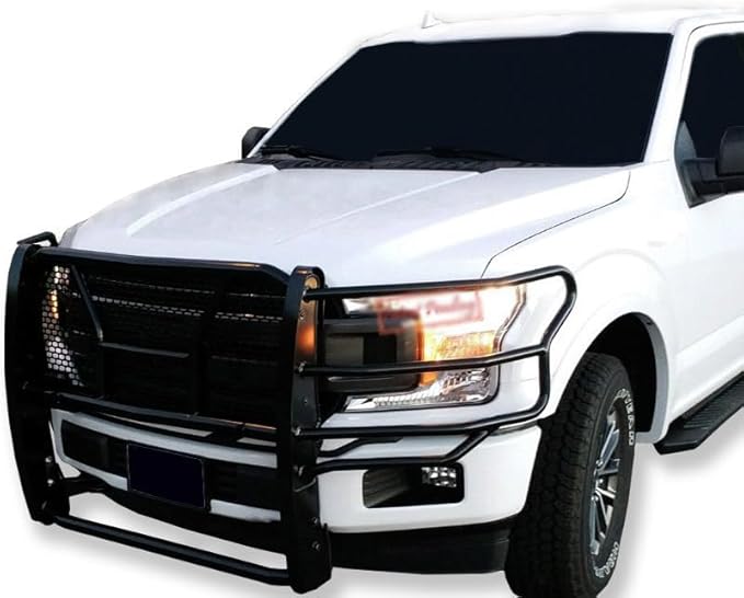 Black Horse Rugged Heavy Duty Grille Brush Bumper Guard Modular Black Compatible with 2015-2020 Ford F-150-RU-FOF115-B