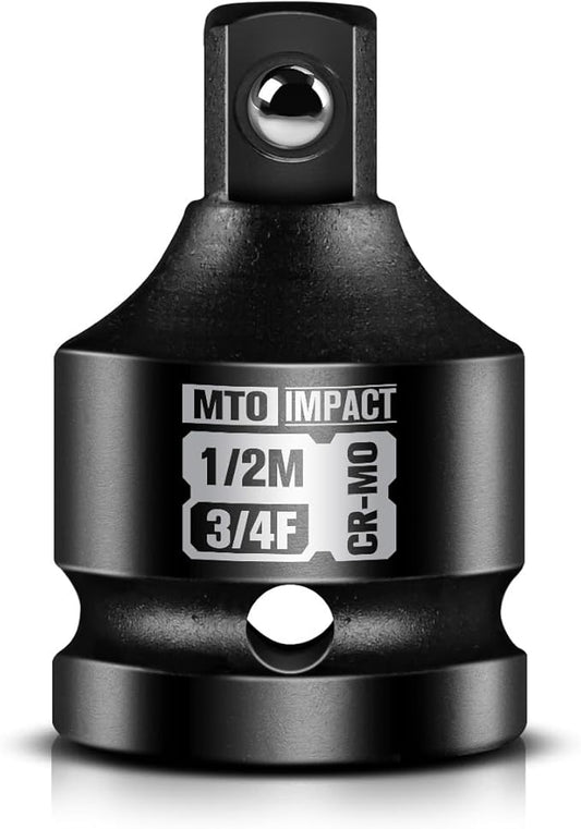 MTO 3/4" Female to 1/2" Male Impact Socket Adapter, 3/4-Inch Impact Socket Adapter Reducer, Chrome Molybdenum Alloy Steel