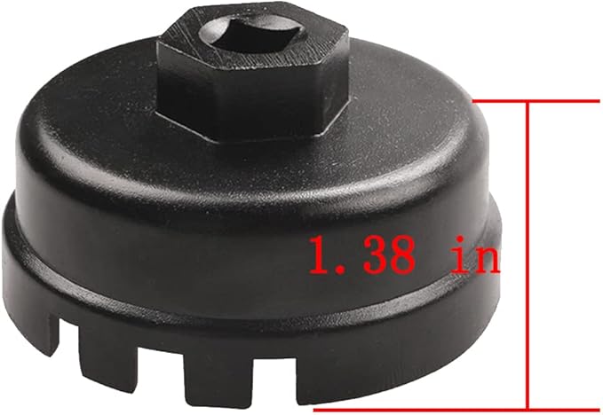HiSport Oil Filter Wrench Replacement for Toyota, Lexus, RAV4, Camry, Tundra, Highlander, Sienna and More-Cup Style Oil Filter Cap Removal Socket Tool for 2.5-5.7L Engine with 64mm Housing