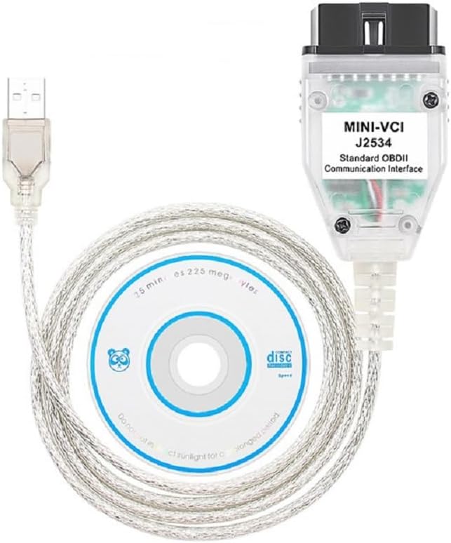 Mini for VCI J2534 Cable V18.00.008 Latest Version, OBD2 Connector Scanner Adapter Fit for TIS Techstream Programming Diagnostic Cable, Support Win XP WIN7 WIN10