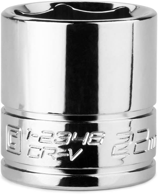 Capri Tools 22 mm Shallow Socket, 3/8-Inch Drive, 6-Point, Metric
