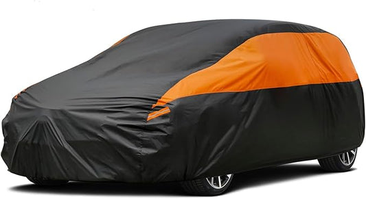 Hatchback Car Cover for Automobiles All Weather Waterproof, Universal Fit Kia Rio, Toyota Yaris, Mitsubishi Mirage, Chevrolet Bolt EV/Sonic, Mini Cooper 2-Door/4-Door etc.