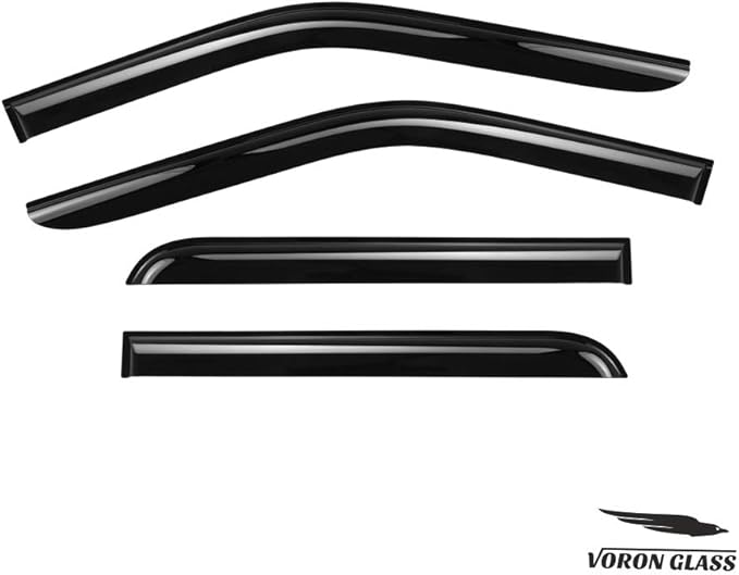 Voron Glass Tape-on Extra Durable Rain Guards for Mitsubishi Outlander 2014-2021, Window Deflectors, Vent Window Visors, 4 Pieces - 120045
