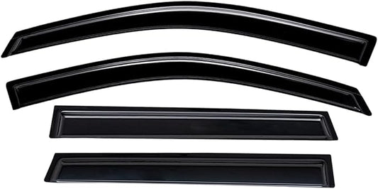 Lightronic Extra Durable Outside-Mount Auto Vent Window Visor, Fits 2009-2017 Chevrolet Traverse, UV Protection Rain Guard, Original Wind Deflector, No-Drill Easy Install, Dark Smoke, 4-Pcs