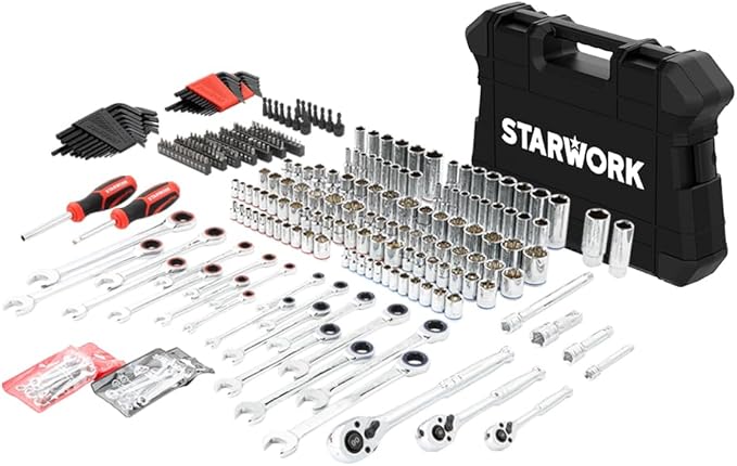 STARWORK TRUE MECHANIC 303-Piece Mechanics Tool Set and Socket Set, Professional, SAE/Metric