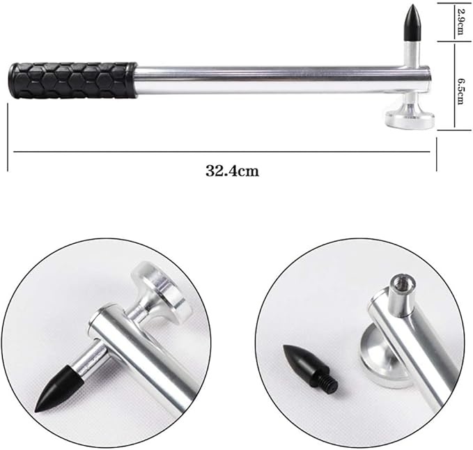 WHDZ Paintless Dent Repair Rods Set 24 Pcs Auto Body Dent Removal Tool Repair Line Board Dent Hammer for Hail Repair
