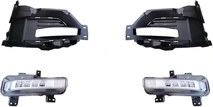 Front Upper Grille Kit with Fog Lights Compatible with 2020 2021 2022 Fo-rd Explorer, Replaces LB5Z-15266-AA, LB5Z-15266-AB