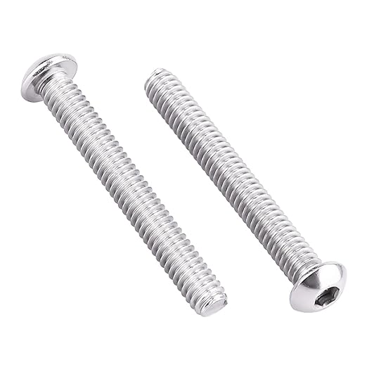 1/4-20 x 2 Button Head Socket Cap Bolts Screws, 304 Stainless Steel 18-8, Allen Hex Drive, Bright Finish, Fully Machine Thread, Pack of 25