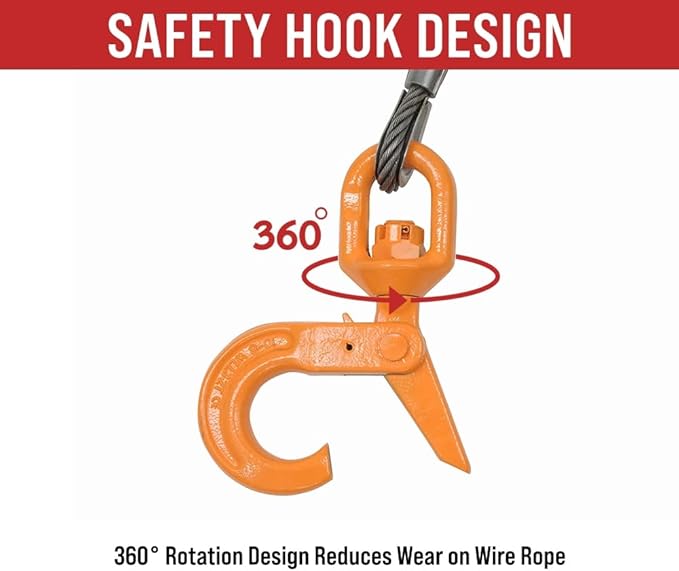 Mytee Products 1 Pack Steel Core Winch Cable 3/8" x 100' Swivel Hook 14,400 lbs Breaking Strength & 1 Pack Side Puller Recovery Tool for Vehicle Towing & Angled Winching - 9,000 lbs WLL