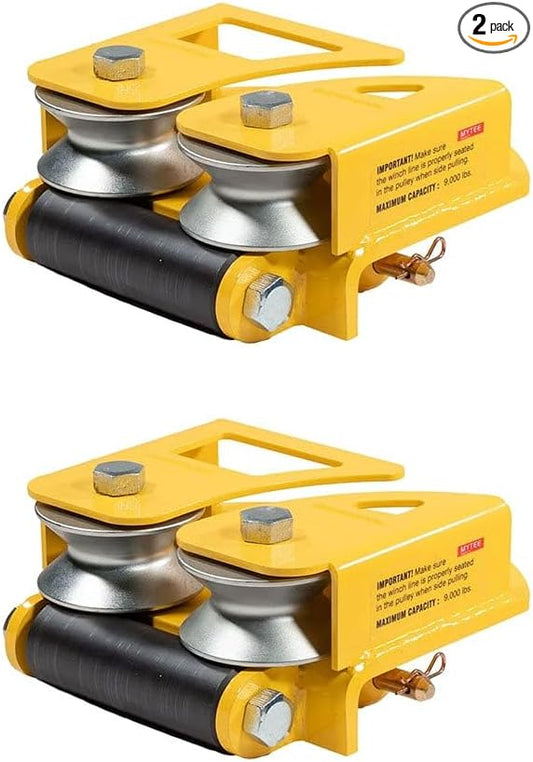 Mytee Products 2 Pack Quick Installation Side Puller Recovery Tool for Vehicle Towing & Angled Winching - 9,000 lbs WLL Powder Coated Steel Compatible with Steel & Aluminum Flatbed Trailers