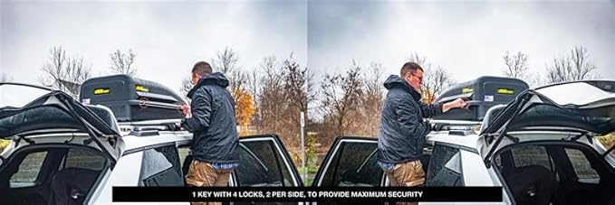 JEGS Rooftop Cargo Carrier for Car Storage - Small Roof Rack Cargo Carrier - Heavy Duty Weatherproof Storage - Made in USA - 10 Cubic Ft - 110 Lb Capacity - Zero Tool Easy Assembly - Aero Design