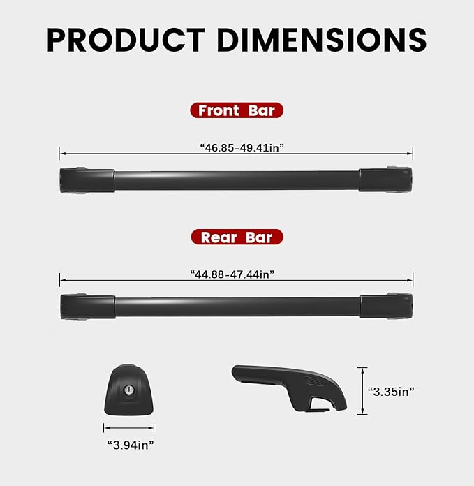 Roof Rack Cross Bars Compatible with Subaru Ascent 2019-2026 & Volkswagen VW Atlas 2017-2026, 300lbs Capacity Aluminum Anti-Rust Crossbars for Roof Cargo Luggage Carrier
