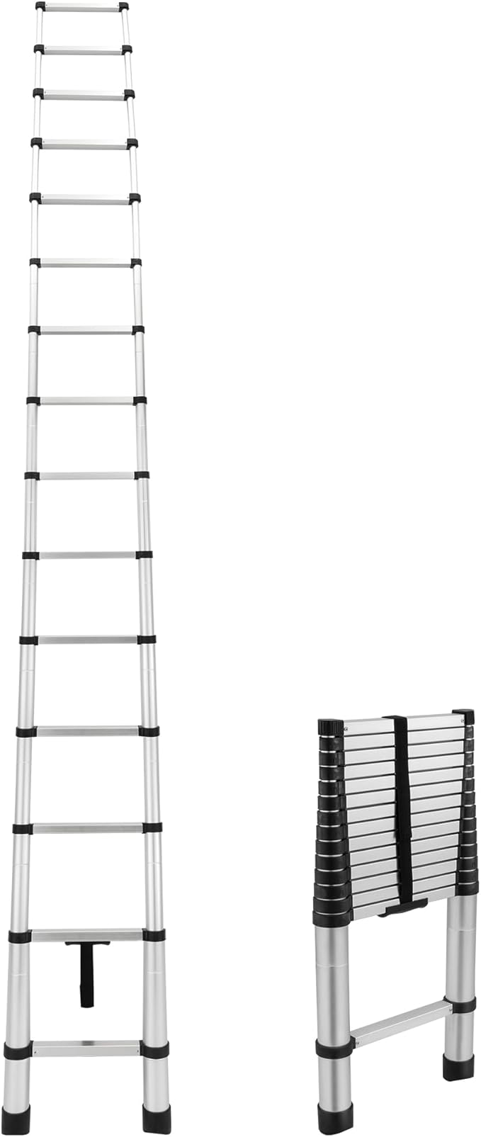 RecPro RV 14.5' Telescoping Ladder | 15 Steps | Weighs 28 lbs | 330 lb Load Capacity | Aluminum Body | Locks Into Place