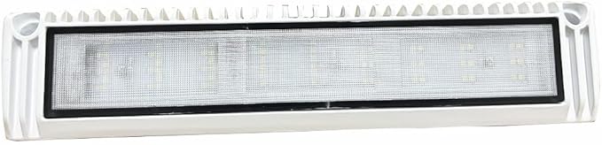 RV LED Porch Exterior Utility Lights, 13 inch Down Angle Flood Beam Awning Light, 3000K Warm-White 12V/24V DC 2700 Lumen, White Finish Aluminum Housing, for RVs Trailers Campers, 1 Pack