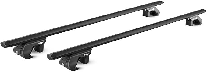 OMAC Roof Rack Cross Bars for Ford Bronco 2021-2024 Lockable 198Lbs Aluminium Black 2Pcs fits Cargo Carriers Kayak Canoe Bike Snowboard