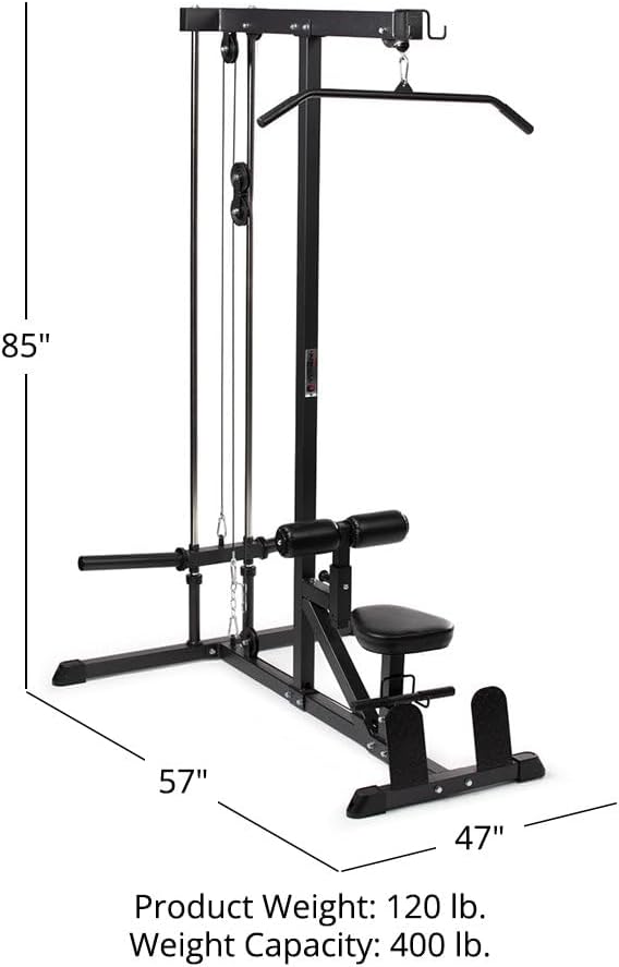 Titan Fitness Plate-Loaded LAT Tower, Rated 400 LB, Specialty Upper Body Machine, LAT Pulldown and Low Row Cable Machine for Home Gym, Shoulder and Back Workout Equipment