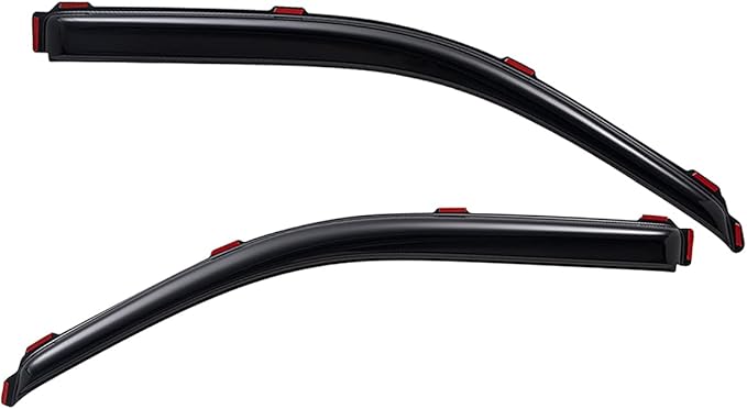 Extra Durable In-Channel Window Visor, Fits 2004-2014 Ford F-150 SuperCab; 2009-2014 F-150 Regular/SuperCrew; 2010-2014 F-150 SVT Raptor SuperCab/SuperCrew, UV Protect Wind Deflector, Smoke, 2-Pcs