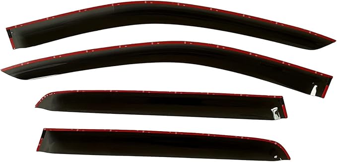 2024-2026 Tape-On Rain Guards for Ford Ranger Side Window Visor Deflectors XL XLT Lariat Raptor Tinted Shades 2025