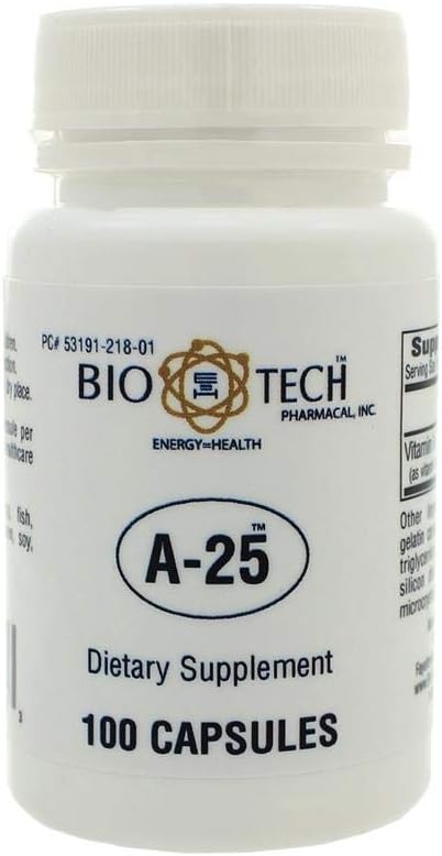 MSNOR Bio-Tech Pharmacal A-25 Vitamin A 25,000 IU - 100 Capsules