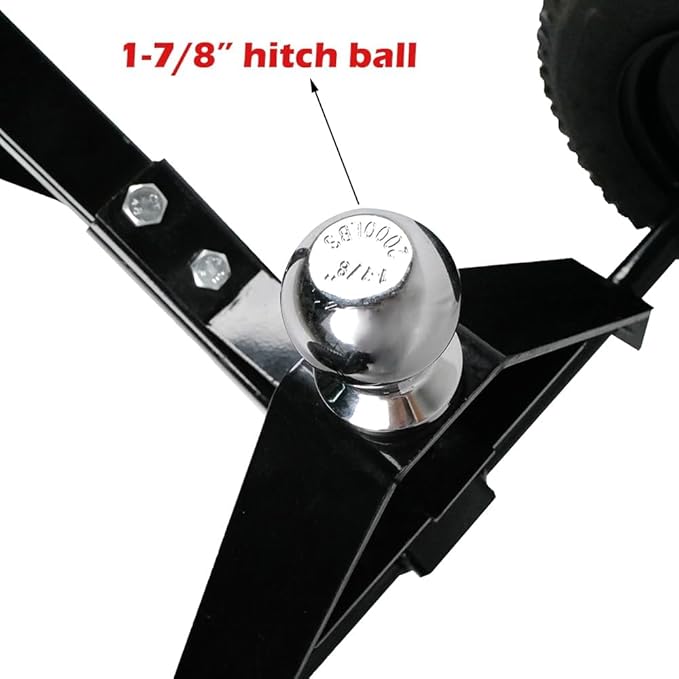 650LBS Capacity Trailer Dolly, 1-7/8” Hitch Ball with 12” Pneumatic Tires, Black Powder Coated Steel Trailer Mover Dolly TC001