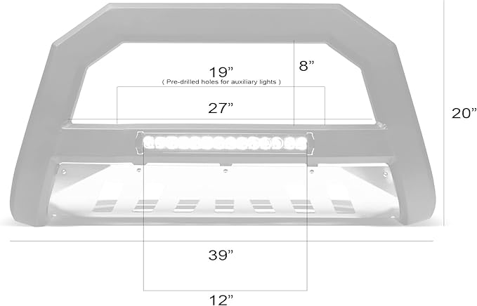Armordillo 8705209 AR Series Aluminum Bull Bar with LED Light Bar - Matte Black with Aluminum Skid Plate Fits 2019-2021 Chevy Silveardo/GMC Sierra 1500
