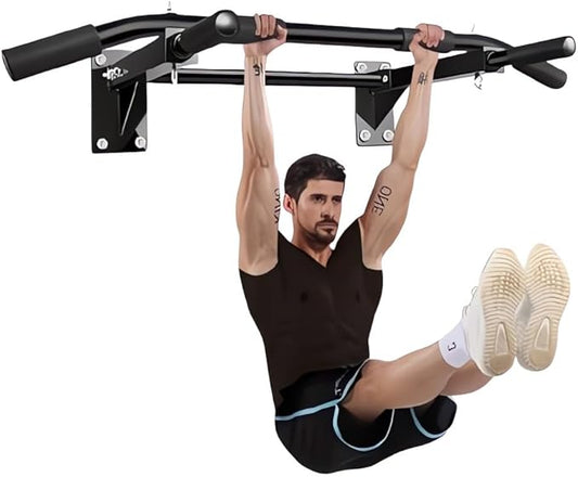 Wall-Mounted Pull-Up Bar – Drill Installation, Home Gym Equipment for Indoor Fitness, Chin-Up Bar for Strength Training, Spine Stretching & Inverted Workouts