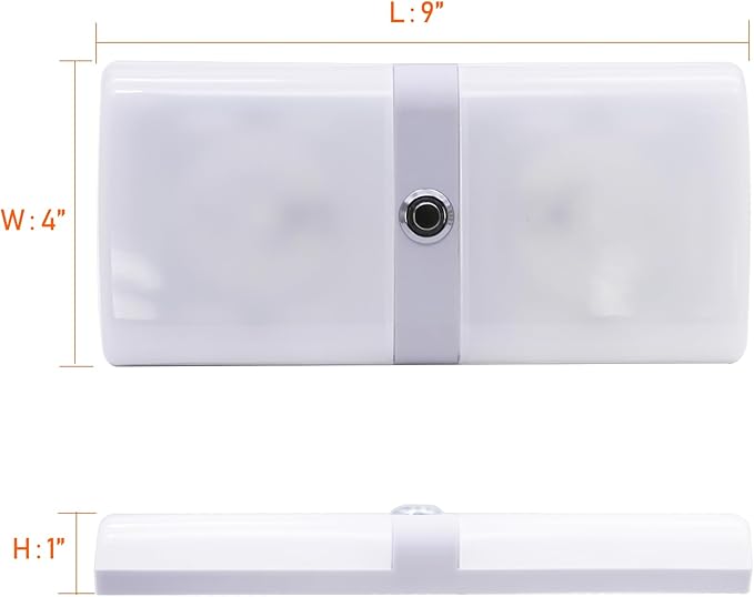 Facon LED 12V RV Interior Lights with Touch Dimmable Switch, Double Dome Light 12W 1000LM, 3Colors: 3000K/3500K/4000K, 12Volts LED Ceiling Light for RV, Camper, Caravan, Trailer, 5th Wheel, Boat