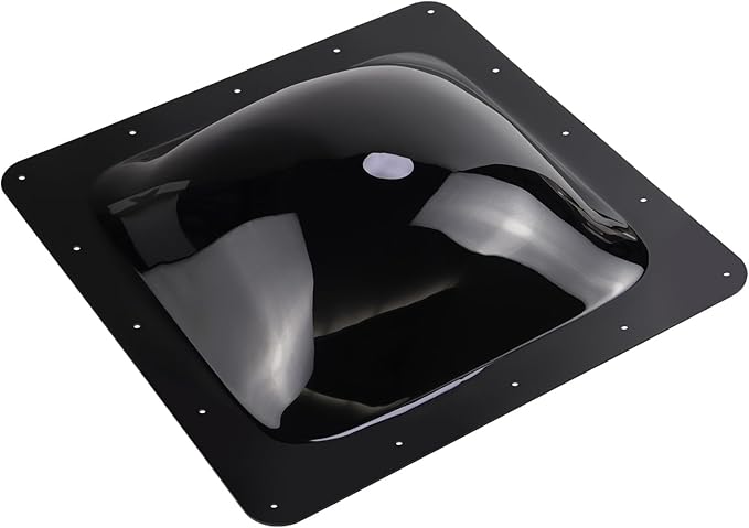XMK RV Skylight Replacement,18" x 18" Outer Dome Fit 14" x 14" Openings, RV Skylight Cover Shower Roof Dome for Camper Trailer Fifth Wheel Truck, Impact Resistant, UV Block, Black