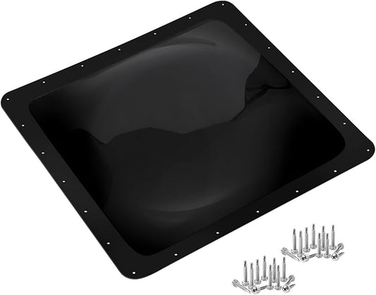 XMK 26" x 26" RV Skylight Replacement Cover,Camper RV Skylight Cover Outer Dome Fits 22" x 22" Shower Roof Openings for Camper Trailer Motorhome Fifth Wheel Truck,Impact Resistant(Black)