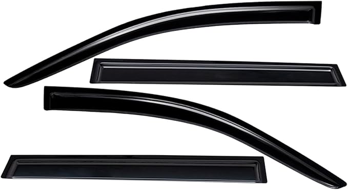 Lightronic Extra Durable Outside-Mount Auto Vent Window Visor, Fits 2013-2018 Toyota Rav4, UV Protection Rain Guard, Original Wind Deflector, No-Drill Easy Install, Dark Smoke, 4-Pcs