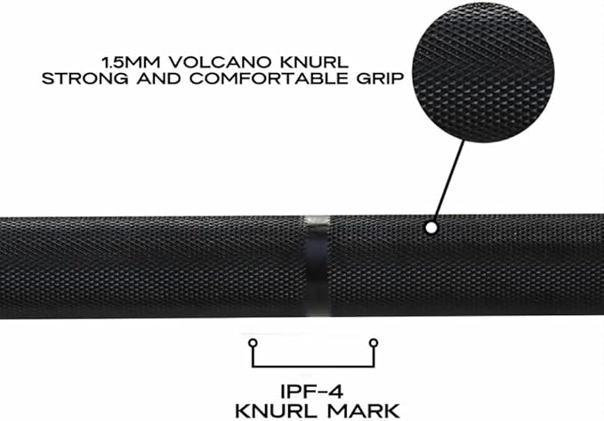 Professional Powerlifting Deadlift Barbell, 92in 27MM Olympic Barbell for Powerlifting, Deadlift Bar for 45lb 1500 lbs Weight Capacity 190K PSI, Enhanced Flex Weight Bar Fit 2" Weights