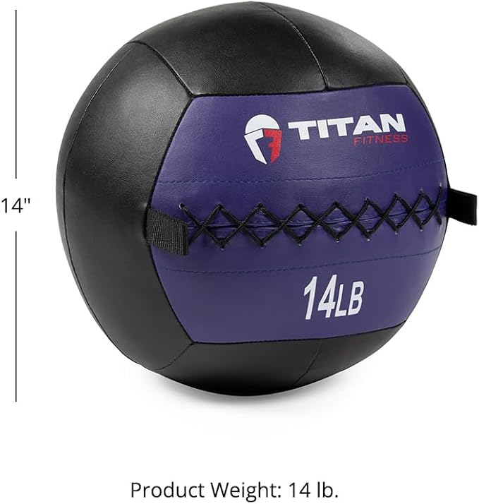 Titan Fitness Soft Leather Medicine Wall Ball Durable, Endurance, Cardio, Core Strength