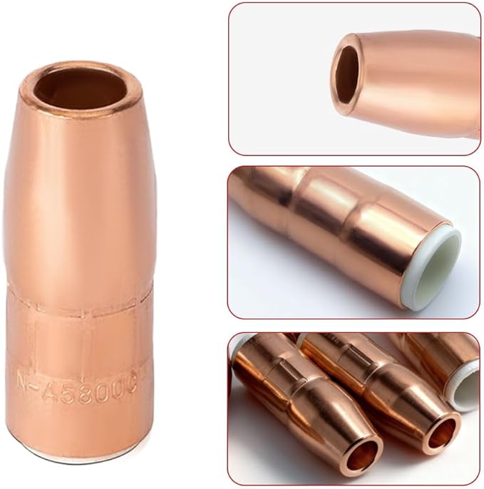 5PK N-A5800C AccuLock S Nozzle, Large, 5/8" Bore, Flush, For Miller MDX-250 MIG GUN Fit D-MA250 Diffuser and Bernard AccuLock S sconsumables
