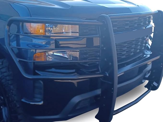 Black Horse Off Road Grille Guard Modular Black Compatible with 2019-2021 Chevrolet Silverado 1500/2022 Chevrolet Silverado 1500 LTD (Excl. 2019 Silverado 1500 LTD)-17GT29MA