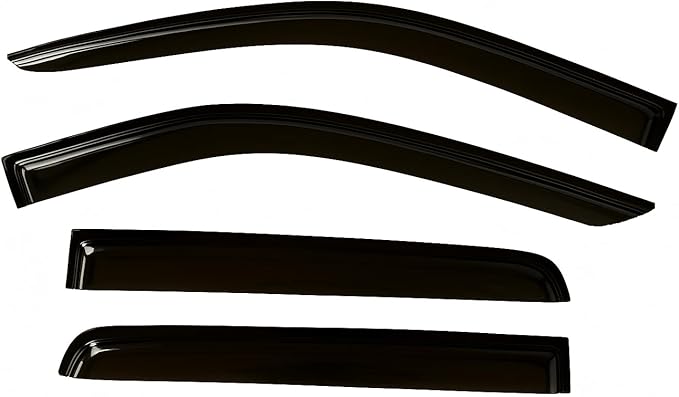 2024-2026 Tape-On Rain Guards for Ford Ranger Side Window Visor Deflectors XL XLT Lariat Raptor Tinted Shades 2025